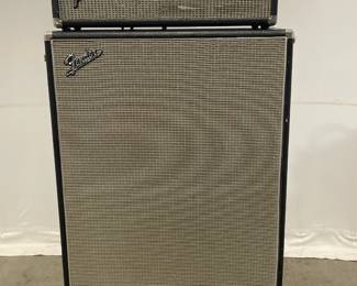 Lot 5203  Vintage 1970s Fender Bassman 135 Tube Amplifier Stack  Head Speaker Cabinet