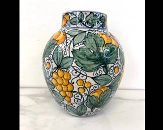Lot 1298  Vintage Handpainted Italian Maiolica Vase