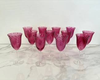 Lot 1290  Vintage Stephen Smyers Studo Art Glass Goblets
