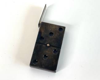 Lot 1489  Antique Sterling Silver Domino Match Box Case Tobacciana