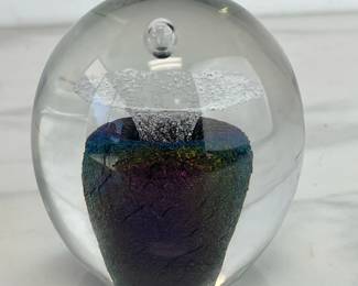 Lot 6035  Art Glass Paperweight Signed