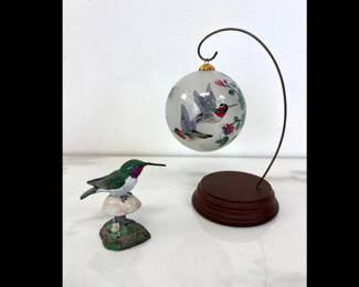 Lot 1311  Pewter Hummingbird Signed Bill Callahan Painted Ornament