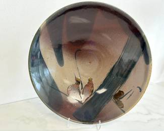 Lot 5269  Studio Pottery Stoneware Bowl  Navy Purple