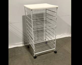 Lot 5170  Rolling Wire Storage Rack Organizer Cart