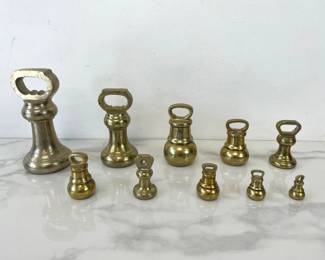 Lot 1359  Vintage Brass Mercantile Bell Weights