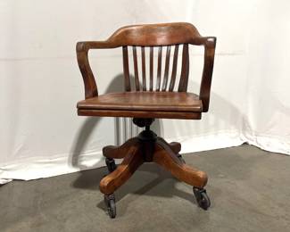 Lot 5209  Vintage Swivel Desk Bankers Chair