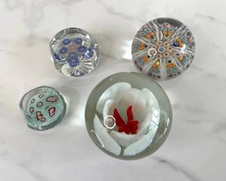 Lot 1448  Vintage Millefiori Art Glass Paperweights