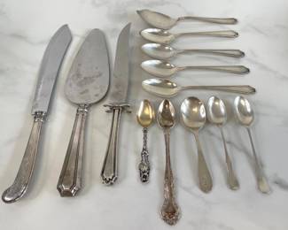 Lot 1463  Vintage Sterling Silver Assorted Serving Utensils Spoons