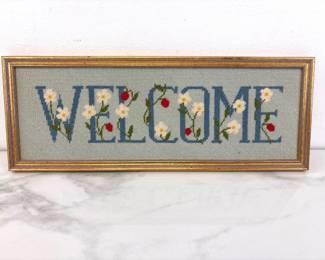 Lot 1284  Welcome Needlepoint Art