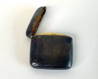 Lot 1488  Antique Sterling Silver Match Box Case Tobacciana