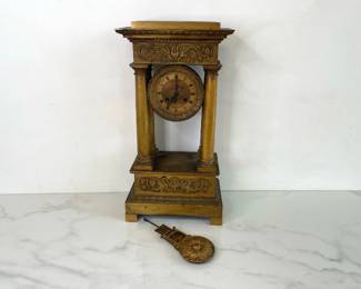Lot 1486  Antique Empire Bronze Portico Mantel Clock