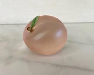 Lot 1447  Vintage Orient  Flume Signed Art Glass Peach Paperweight