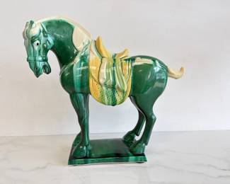 Lot 5278  Vintage Tang Sancai Style Pottery War Horse