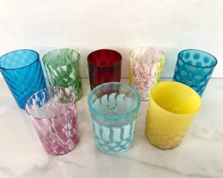 Lot 1321  Antique Pastel Art Glass Tumblers