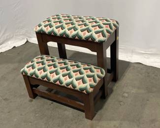 Lot 5198  Vintage Needlepoint Bed Steps