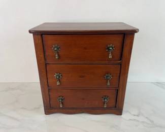 Lot 6001  Vintage Tabletop Wooden Chest of Drawers