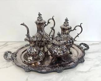 Lot 1303  Vintage Reed  Barton Silverplate Tea Set