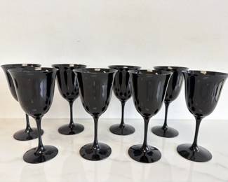 Lot 5286  Vintage Black Wine Glasses