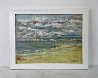 Lot 1246  Original Oil Beach Art Landscape Painting Signed