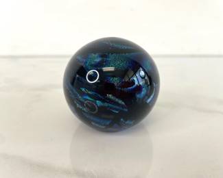 Lot 1446  Roger Vines Signed Art Glass Paperweight  Mt. St. Helens Ash