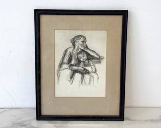 Lot 5290  Kathe Kollwitz Worker Woman with Sleeping Boy Reproduction Art Print