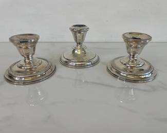 Lot 1404  Kenilworth Weighted Sterling Silver Candlesticks More