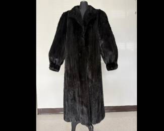 Lot 5259  Vintage Full Length Black Fur Coat