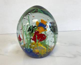 Lot 1452  Its a big one Vintage Fish Aquarium Art Glass Paperweight
