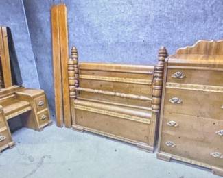Art Deco bedroom suite with a full size bed, $300.