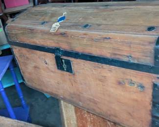 Wooden antique trunk, $85