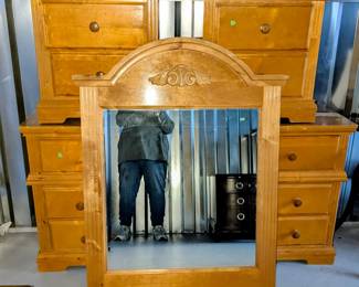 Matching dresser with mirror and 2 nightstands, $200