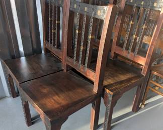 Game of thrones chairs with brass inserts, $300/4 chairs