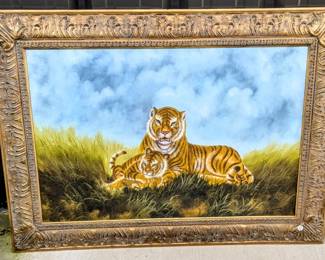 Tiger painting, large and striking