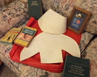 Vintage nurse hats date back to 1950's, collectors medical books