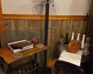 Various side /end tables, tiffany lamps