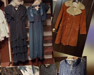 large variety of vintage clothing