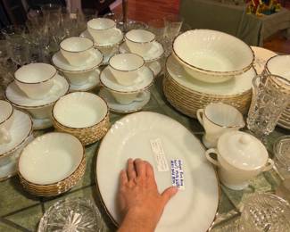 Milk glass dish set and so many China and crystal patterns must see! 