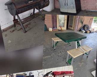 BBQ pits, bikes, portable kids picnic table