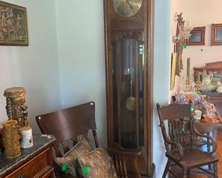 German Clock by Peerles, Tall Oak Case