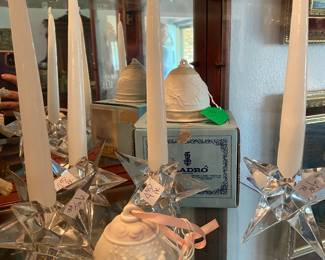 Crystal star candle stick holders, Llardo Bells 