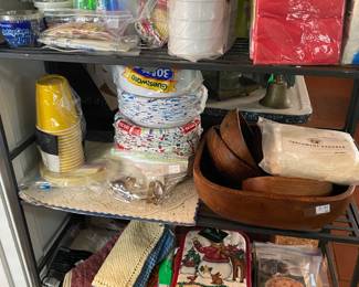Misc kitchen items, cups, napkins, etc