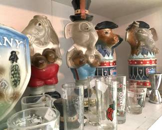 Assortment of Vintage Liquor Canisters