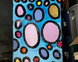 Myles Maillie original ten foot box/decoupage and paint column. Priceless in my eyes, They may not be on site but Ill entertain offers. Tough to transport. Serious inquiries only. theres also a grey and black one see above