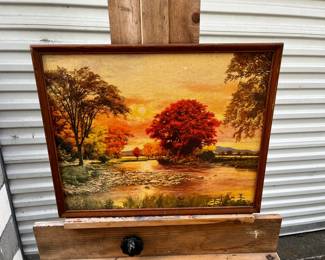 Vintage 1960s sofa print original frame