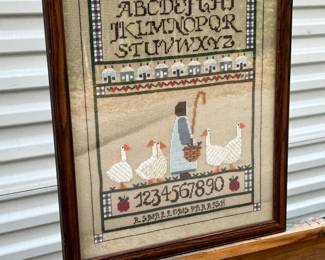 sampler Amish?? w glass