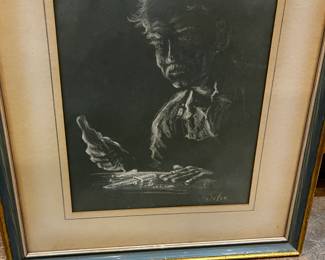 Signed pastel on paper..Asian man very well done signature Do Lee?