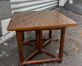 vintage phillipines bamboo table with veneer top