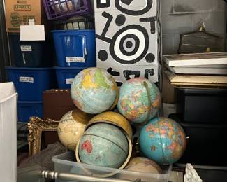 Many globes for sale..May Lots of globes and I have this 10 foot Myles Maillie ORIGINAL  column if weather permits