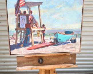 Lovely signed piece framed no glass/print?