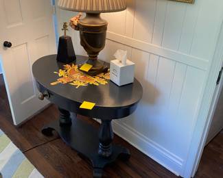 Black Table W/ Painted Crest